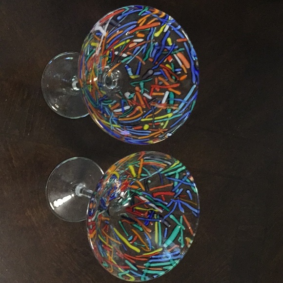 Set of 2 colorful painted martini glasses - Picture 2 of 4